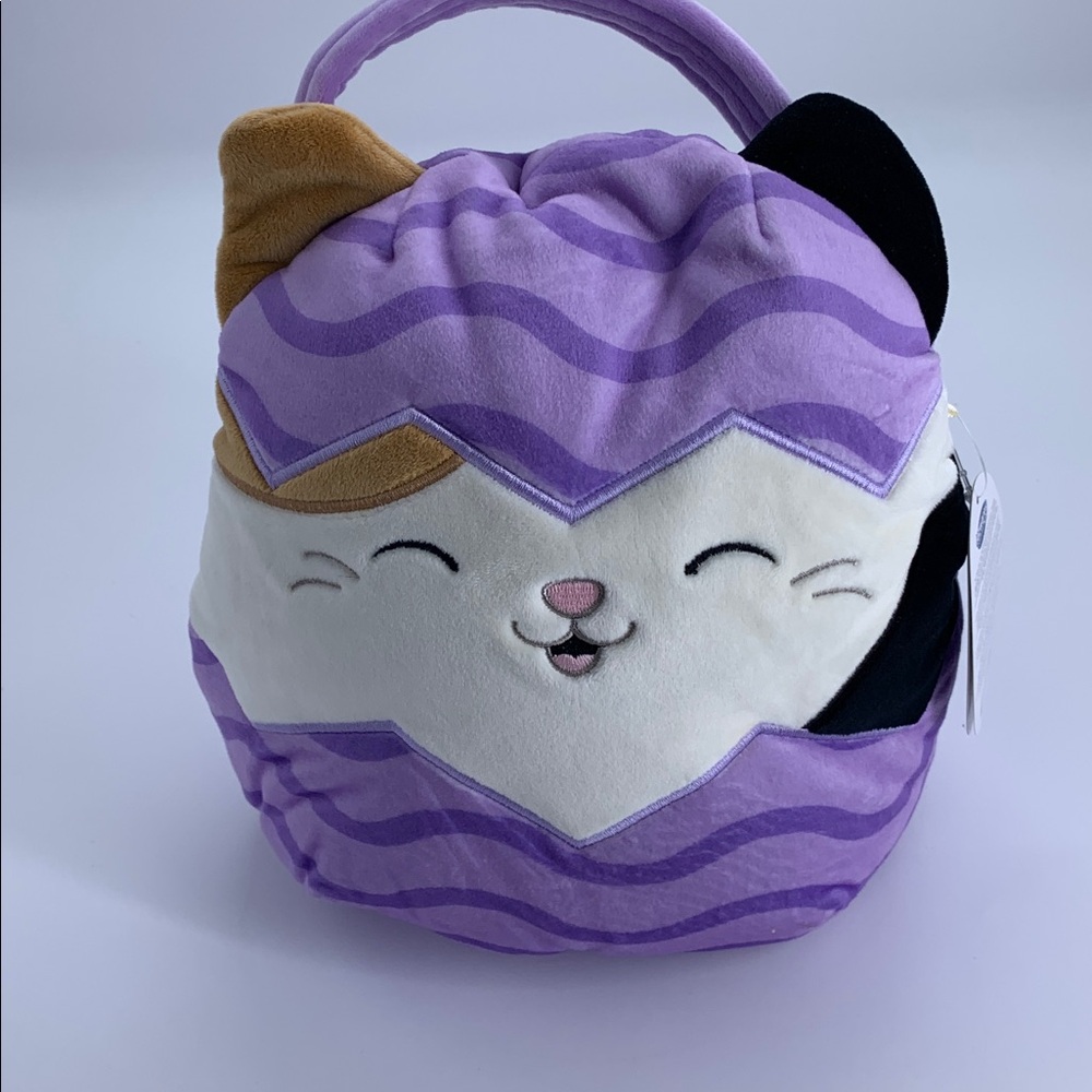Squishmallows Purple and Black Cat Easter basket